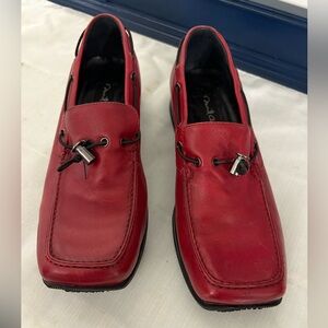 Roja Red Leather Loafers from the brand David Aaron Size 7.5